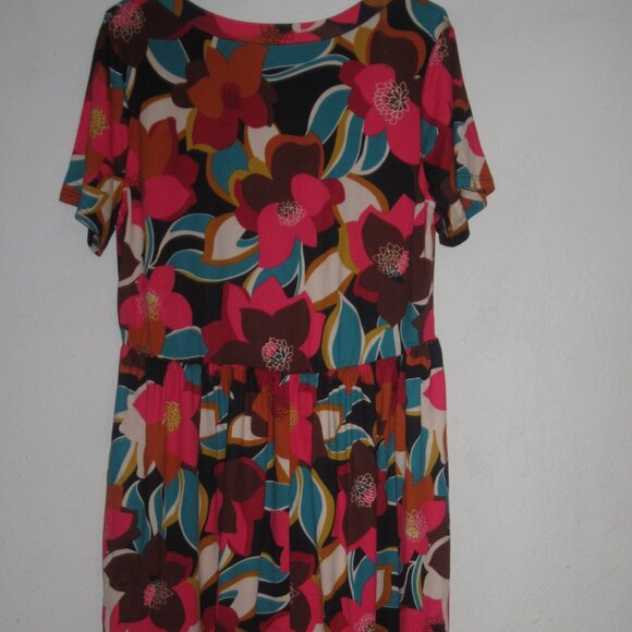 Haptics by Holly Harper Dreamy Teal & Fuchsia Floral Babydoll Fit & Flar… - Picture 3 of 6